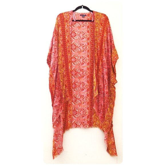 American Eagle Boho Scarf Print Kimono sz OS - Picture 1 of 7